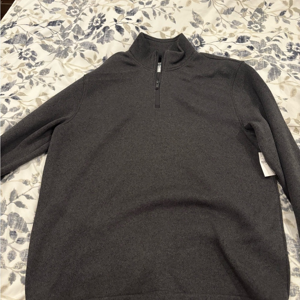 Old Navy Men's Charcoal Zip-Up Sweater